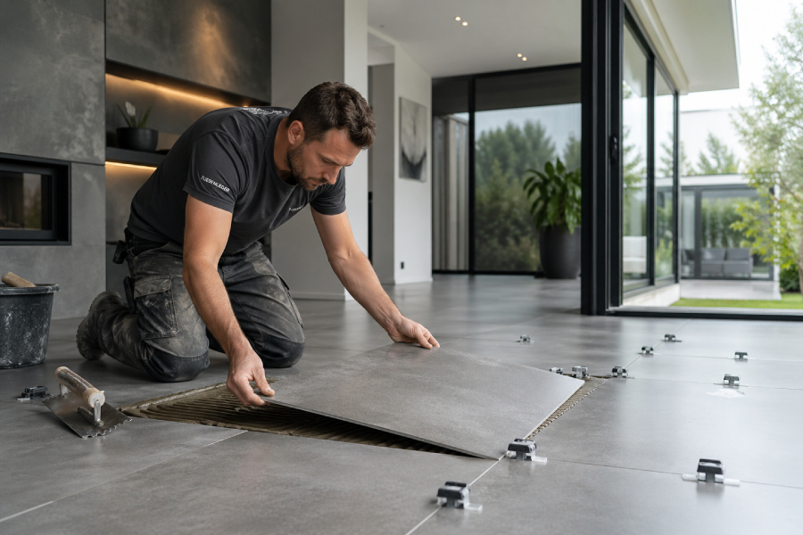 Fliesenarbeit – Boden- und Wandverfliesung im Bad und Wohnbereich
